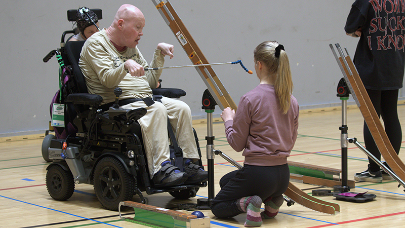 Jari Rummukainen vuoden 2024 Pajulahti Games -kilpailuiden boccia-turnauksessa.