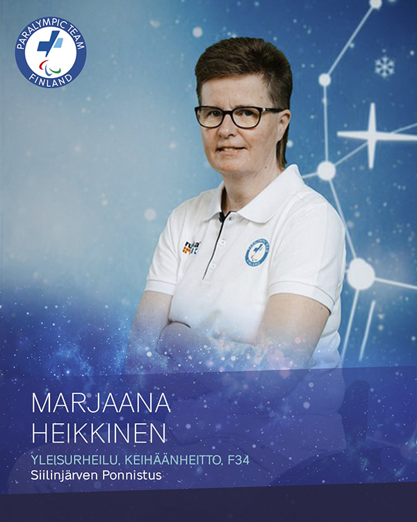 Marjaana Heikkisen urheilijakortti.